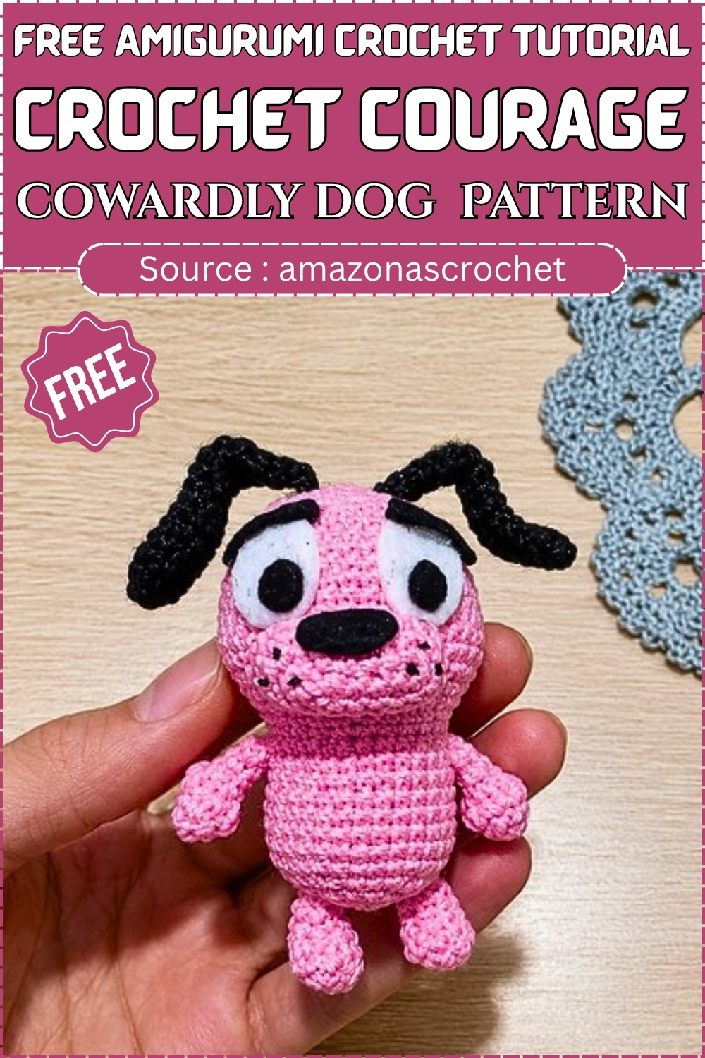 _Crochet courage the cowardly dog Amiguruni Free Crochet Amiguruni TutorialAmiguruni Free Crochet Amiguruni