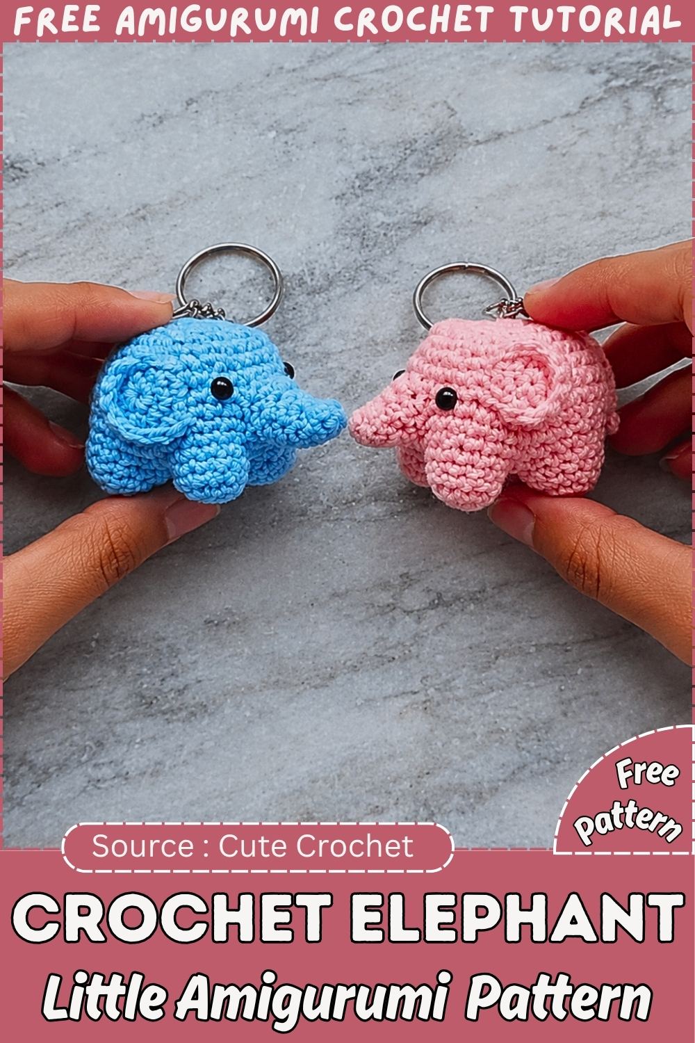 crochet elephant little Free Amigurumi Pattern