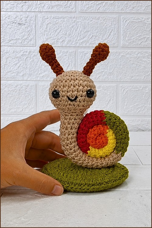 crochet snail amigurumi free pattern 5