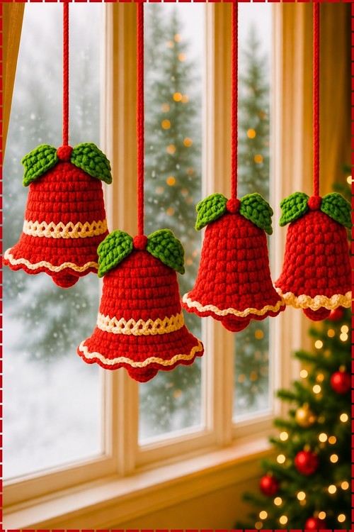 Crochet Christmas bell mini amigurumi