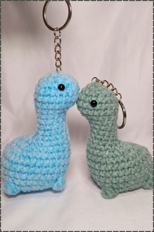 Crochet dinosaur keychain 5
