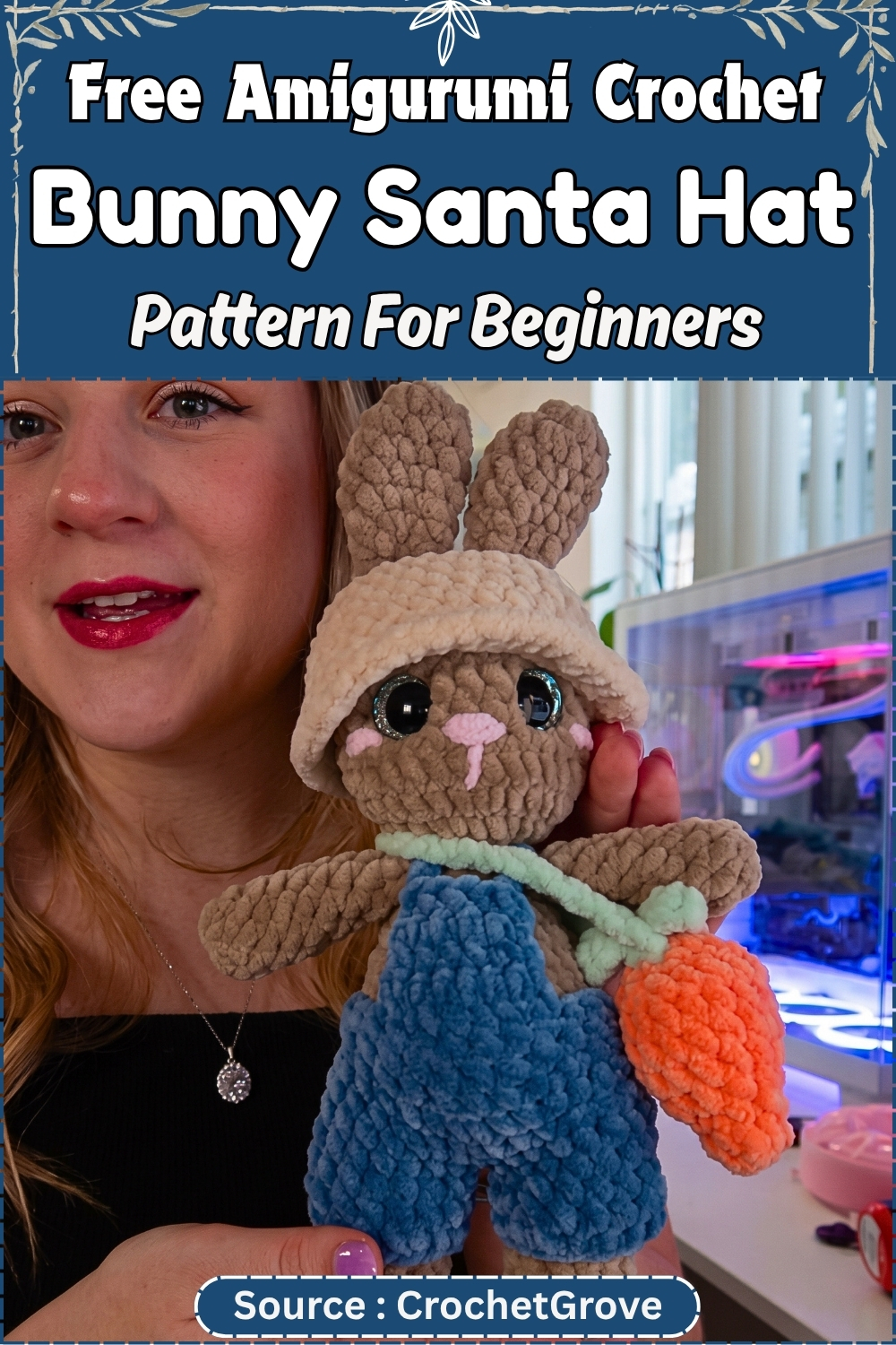 Easy Free Amigurumi Bunny Santa Hat