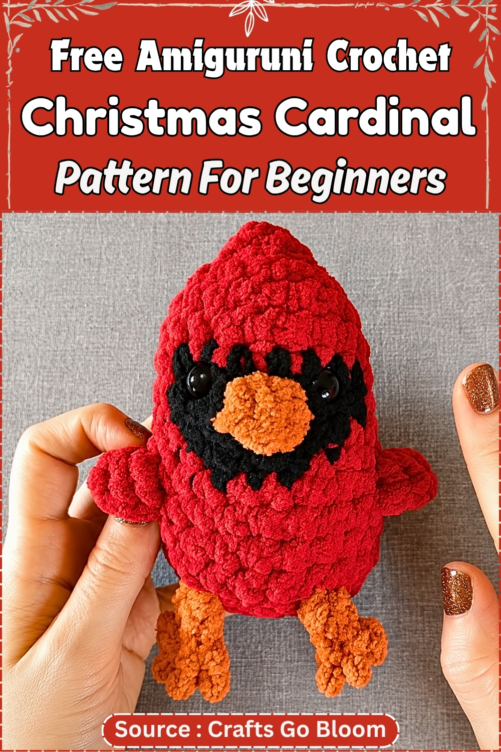 Free Amiguruni Crochet Christmas Cardinal
