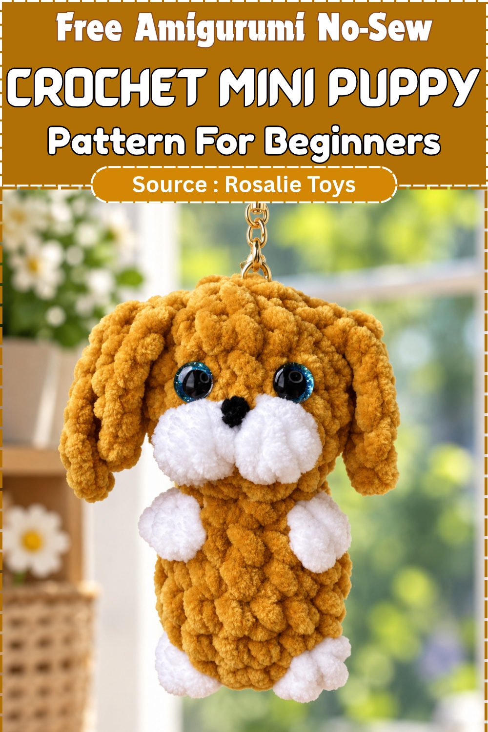 Free Amigurumi No-Sew Crochet Mini Puppy Pattern For Beginners